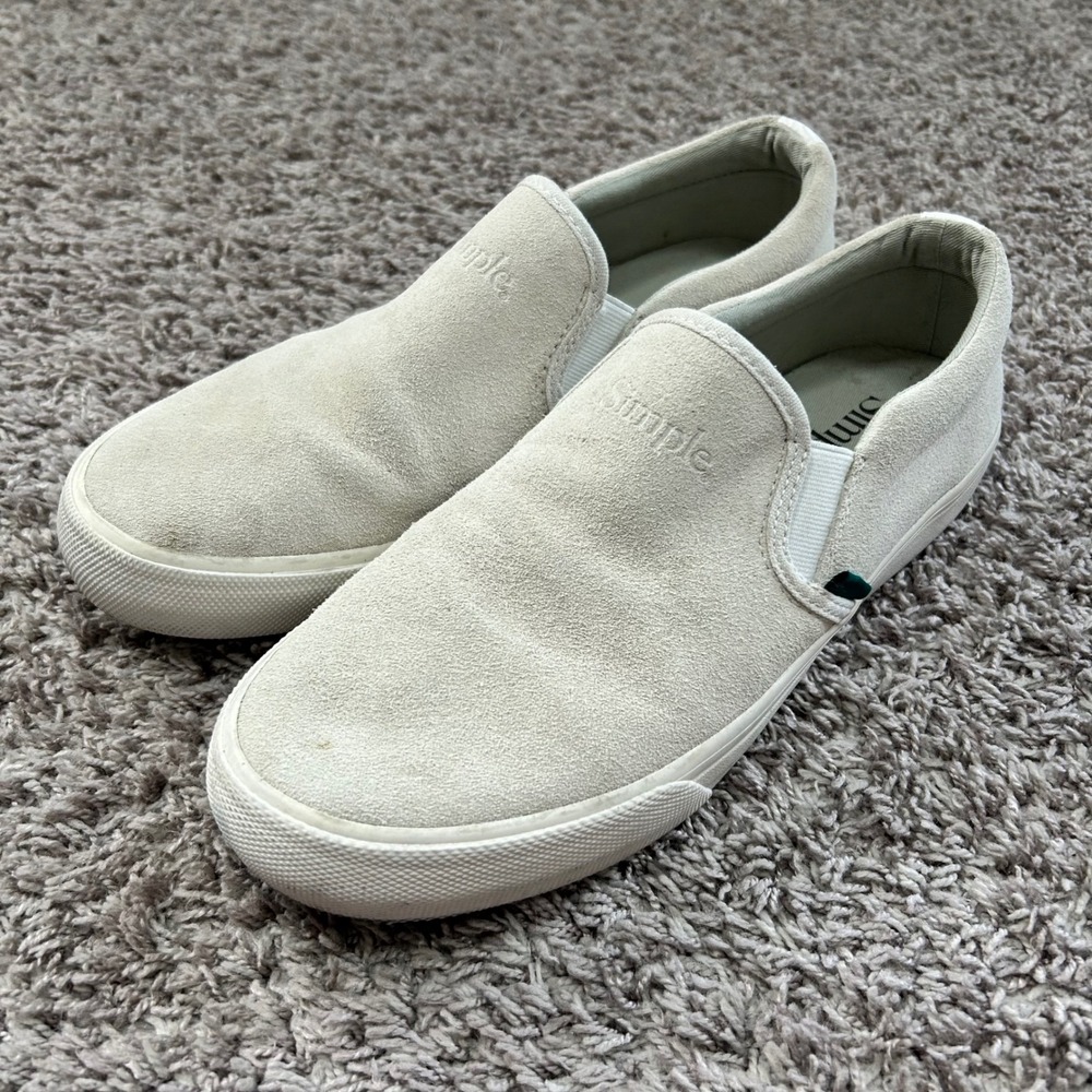 Simple S1 Slip On Suede Sneakers Mens 7.5 Womens 9.5 Off White Bloom Algae Foam